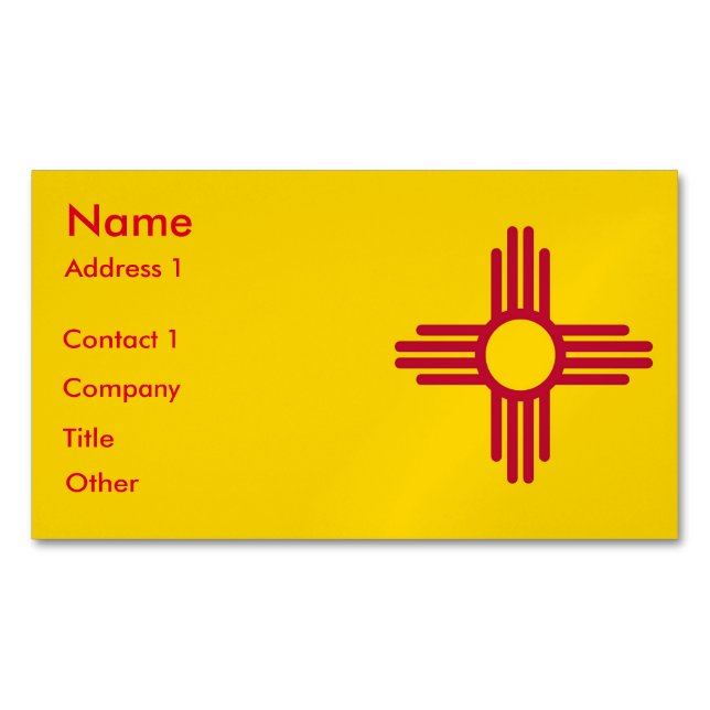 Magnet carte de visite avec drapeau du Nouveau-Mex (devant)
