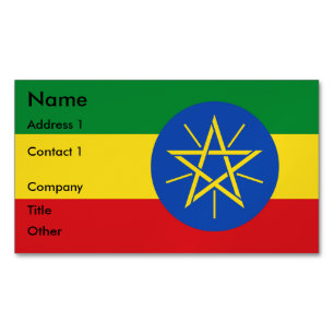 Magnet carte de visite avec le drapeau de l'Éthiop