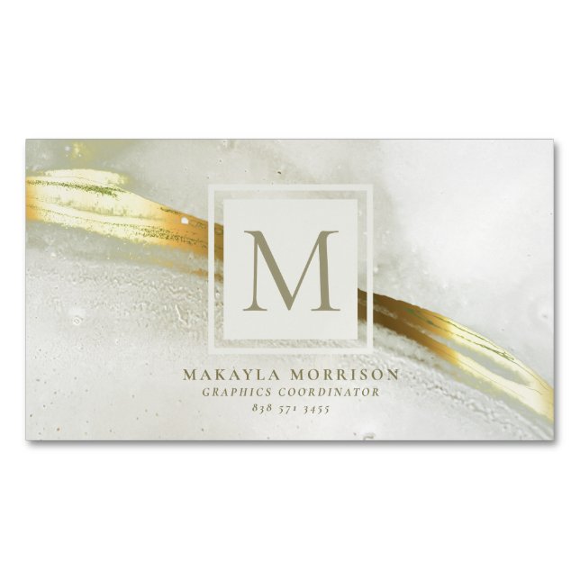 Magnet Carte de visite d'encre or moderne (devant)