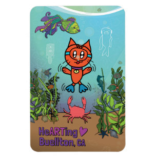 Magnet - Chat de plongée - Buellton.Art