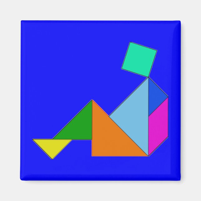 Magnet - Chinesisches Tangramm (Quadrat) (Vorne)