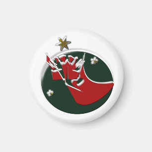 Magnet Chrsitmas Weihnachtsmann kommt zum Bootkrei