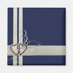 Magnet cœur bleu marine