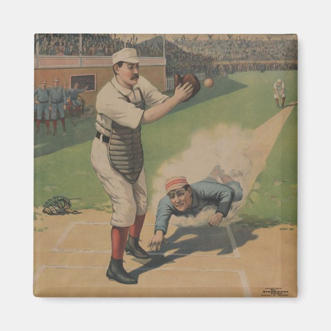 Magnet d'affiche de baseball vintage (Devant)