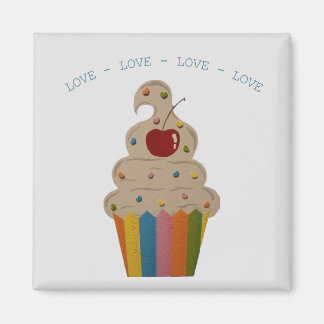 Magnet d'amour de Cupcake coloré