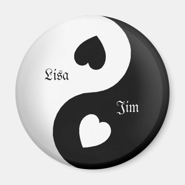 Magnet d'amour Yin Yang personnalisé (Devant)