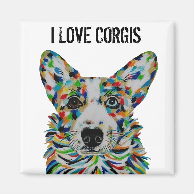 Magnet d'art de chien Corgi (Devant)