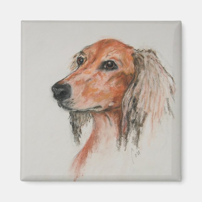 Magnet d'art de Chien Saluki (Devant)