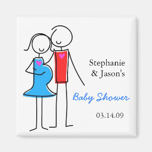 Magnet de Baby shower de charbon, Garçon