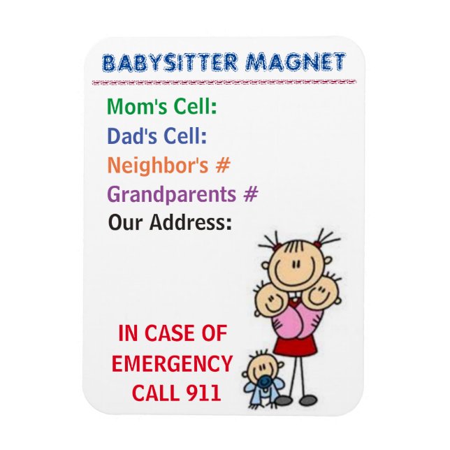 Magnet de baby-sitter (Vertical)