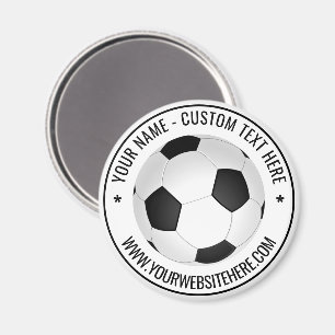 Magnet de balle de soccer personnalisé avec texte 