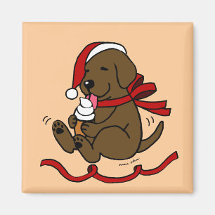 Magnet de bande dessinée de Noël de chiot de