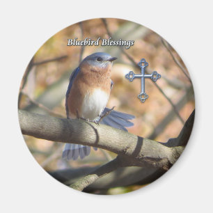 Magnet de bénédictions des oiseaux bleus de l'Es