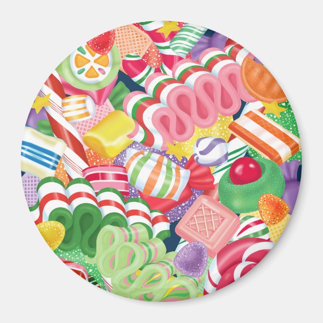 Magnet de bonbons de Noël à l'ancienne (Devant)