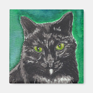 Magnet de Carré de chat noir