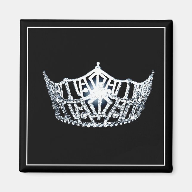 Magnet de Carré de la Couronne d'argent Miss Ameri (Devant)