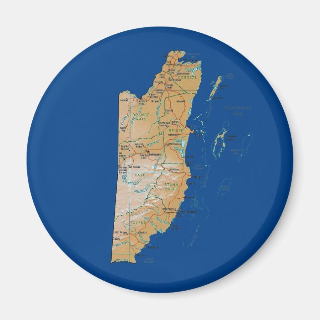 Magnet de carte Belize (Devant)