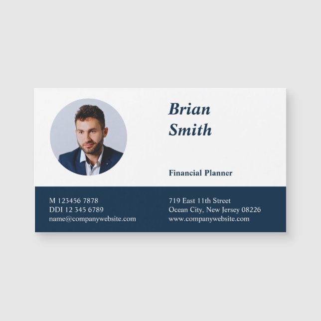 Magnet de carte d'affaires du planificateur financ (Devant)