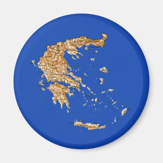 Magnet de carte de la Grèce (Devant)