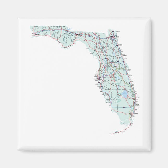 Magnet de carte de l'État de Floride (Devant)