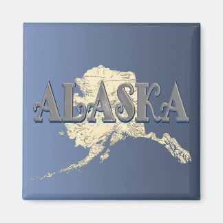 Magnet de carte de l'état de l'Alaska