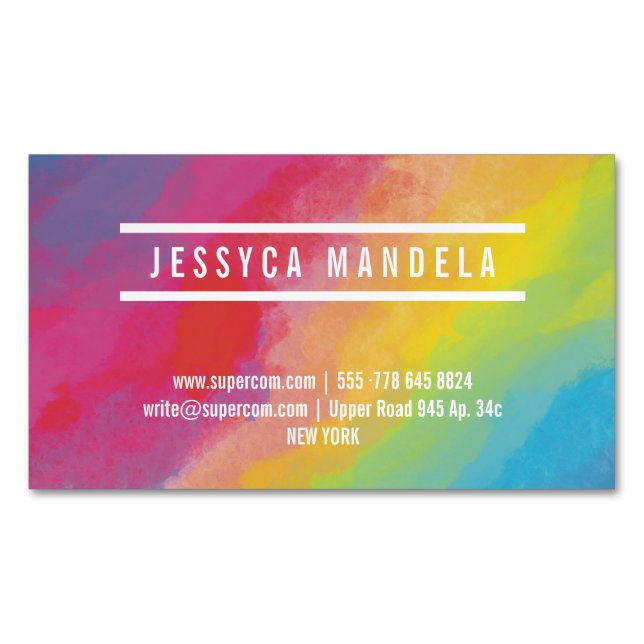 Magnet de carte de visite d'artiste de style moder (devant)
