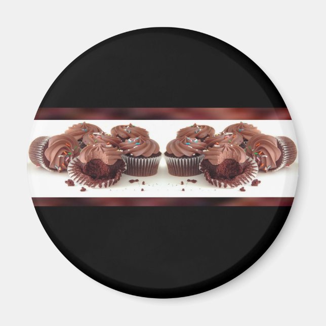 Magnet de Carte de visite de cupcake Brown et noir (Devant)