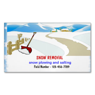 Magnet de carte de visite de déblaiement de neige