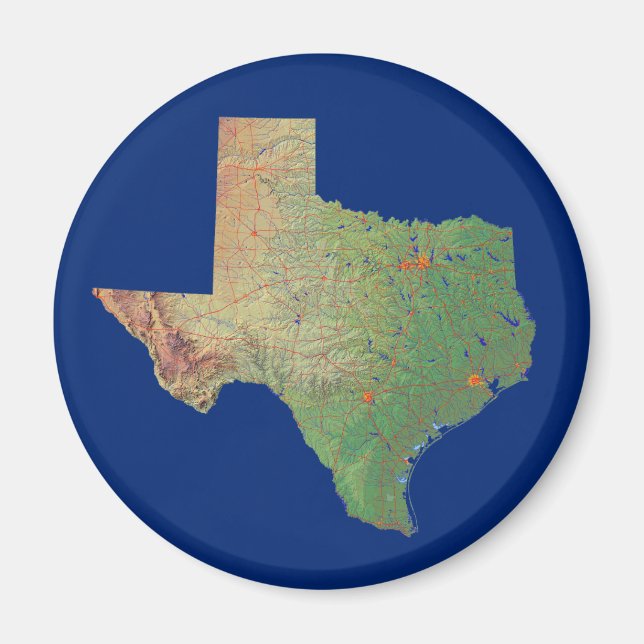 Magnet de carte du Texas (Devant)