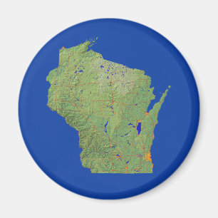Magnet de carte du Wisconsin