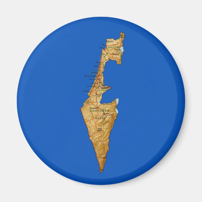 Magnet de carte Israël (Devant)