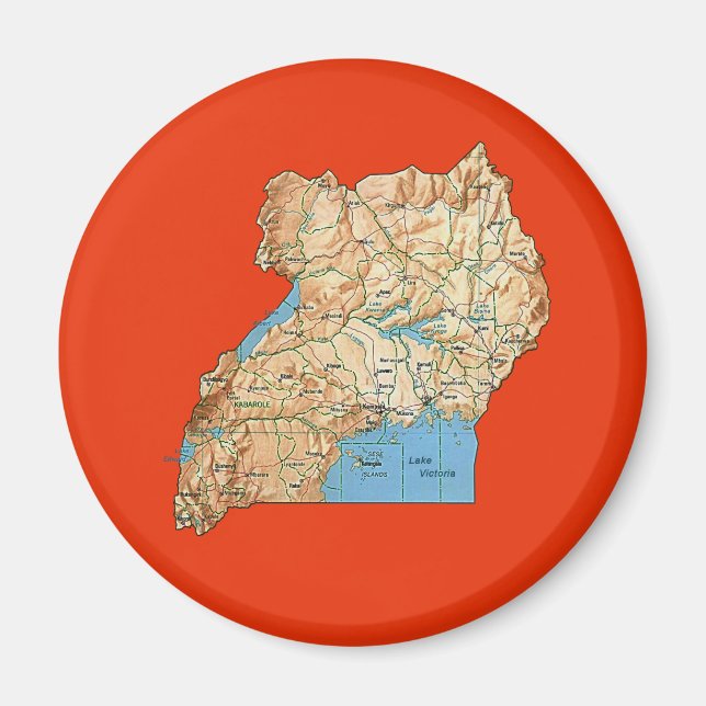 Magnet de carte Ouganda (Devant)