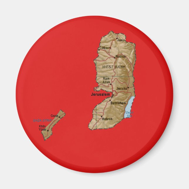 Magnet de carte Palestine (Devant)