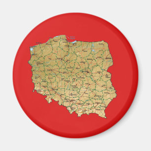 Magnet de carte Pologne