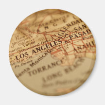 Magnet de carte Vintage LOS ANGELES