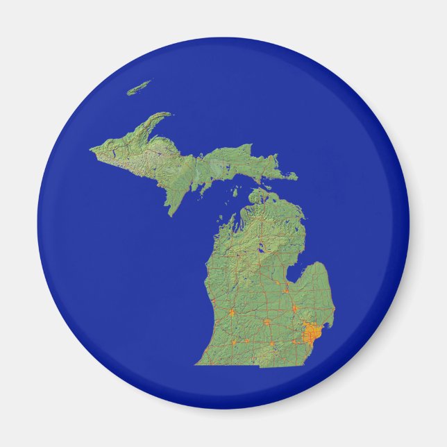 Magnet de cartes du Michigan (Devant)
