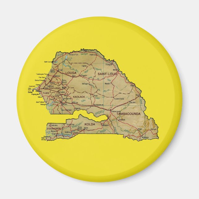 Magnet de cartes Sénégal (Devant)