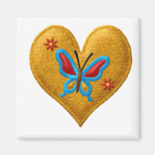Magnet de casier de COEUR de PAPILLON,