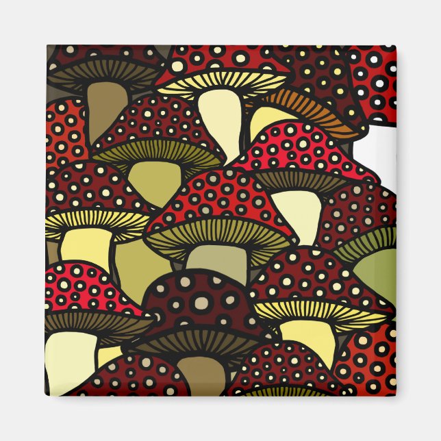 Magnet de champignons rouges (Devant)