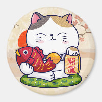 Magnet de chats très chanceux
