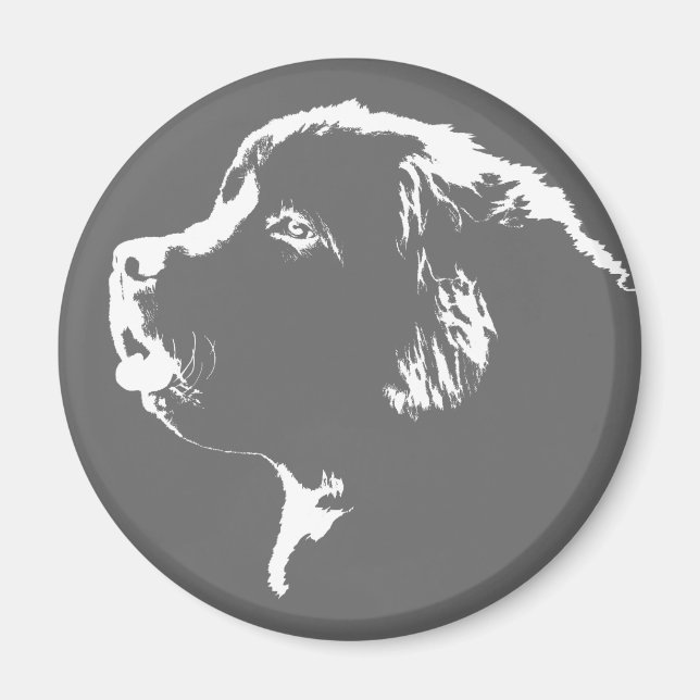 Magnet de chien frigo de Terre-Neuve / cadeau (Devant)