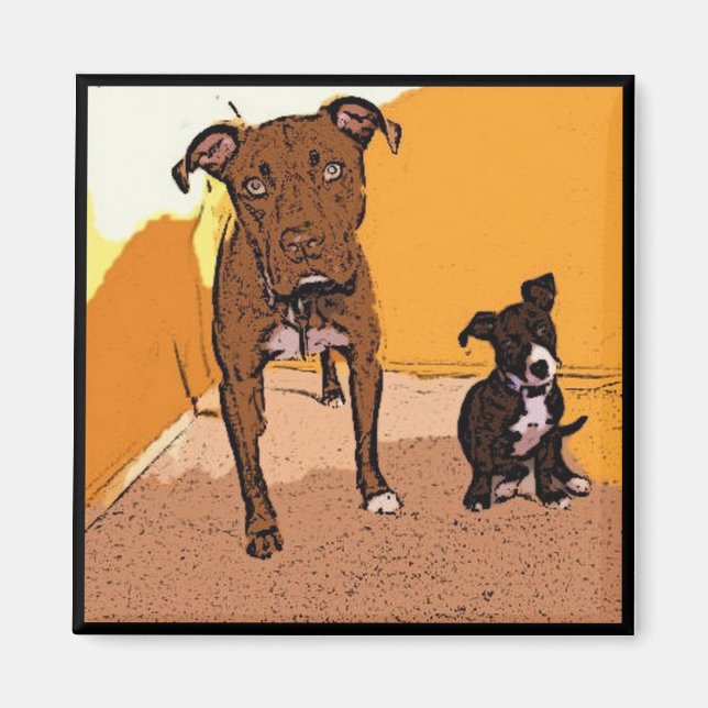 Magnet de chiens mignons (Devant)