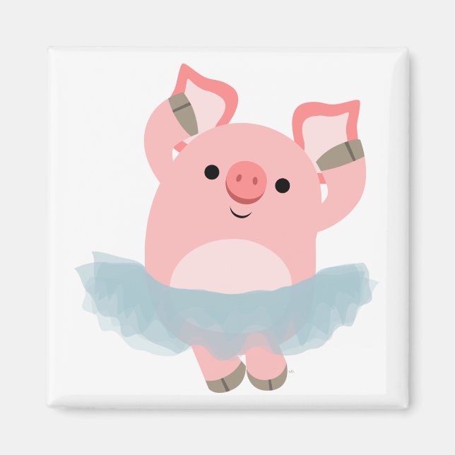 Magnet de cochon Ballerina Carton mignon (Devant)