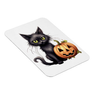 Magnet de conception de chat noir mignon