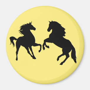 Magnet de couple de chevaux - Votre couleur - Text