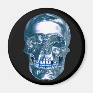 Magnet de crâne bleu Chrome