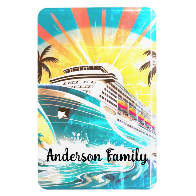 Magnet de croisière familiale personnalisé (Vertical)