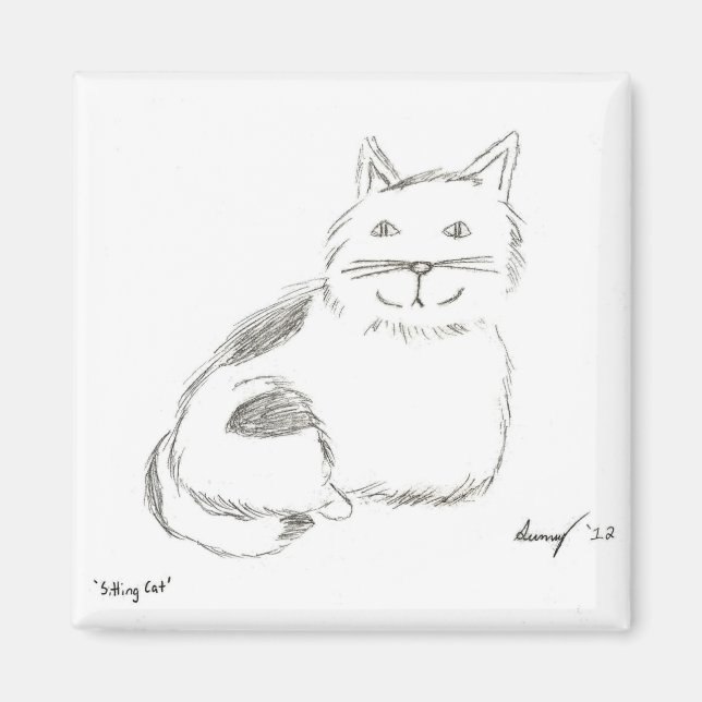 Magnet de croquis Kitty - Carré (Devant)