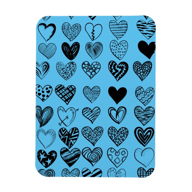 Magnet de dessin adorable de coeur noir (Vertical)