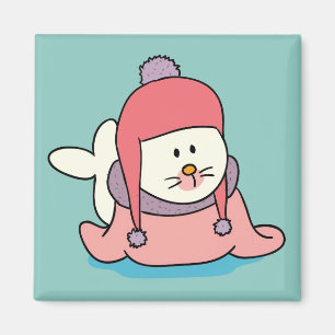 Magnet de dessin animé de bébé phoque mignon